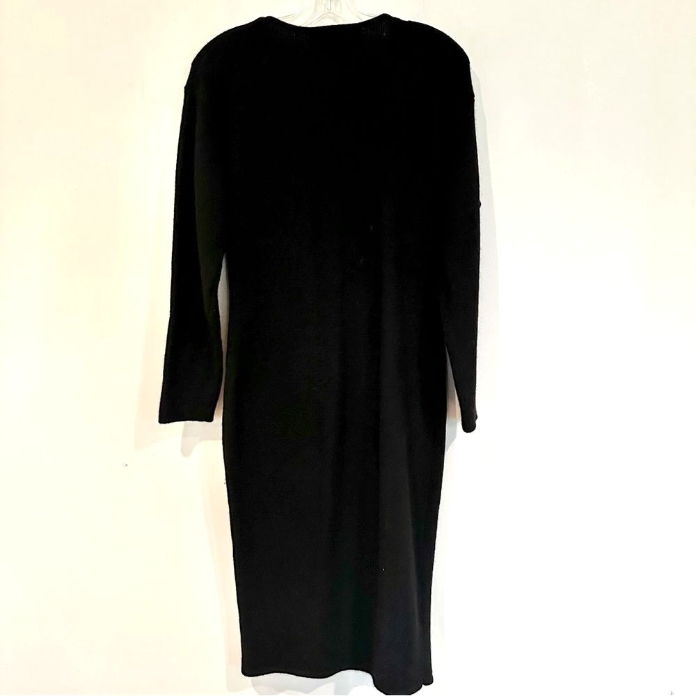 Adrienne Vittadini Vintage Wool Sweater Dress Women M Black Sequin Holiday 80s - Picture 5 of 5